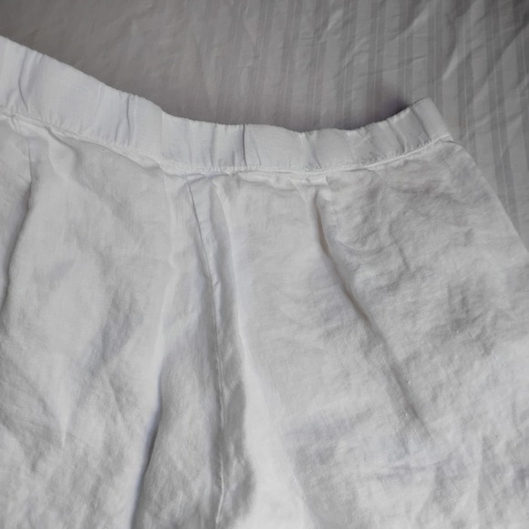 J Jill Pants Large P Love Linen Wide Leg White Beach Lagenlook Pockets - Picture 13 of 13